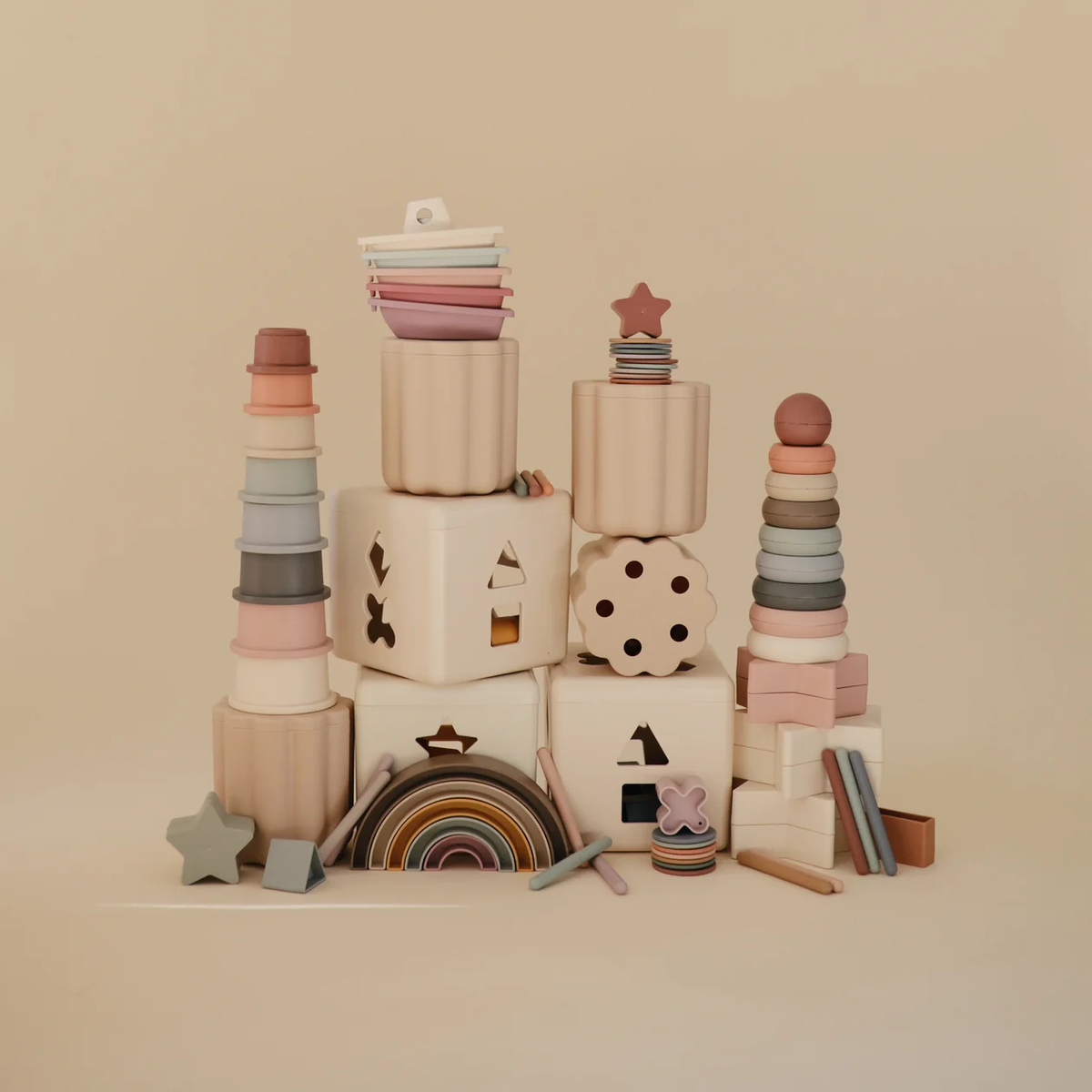 Mushie Rainbow Stacking Toy - Tropical