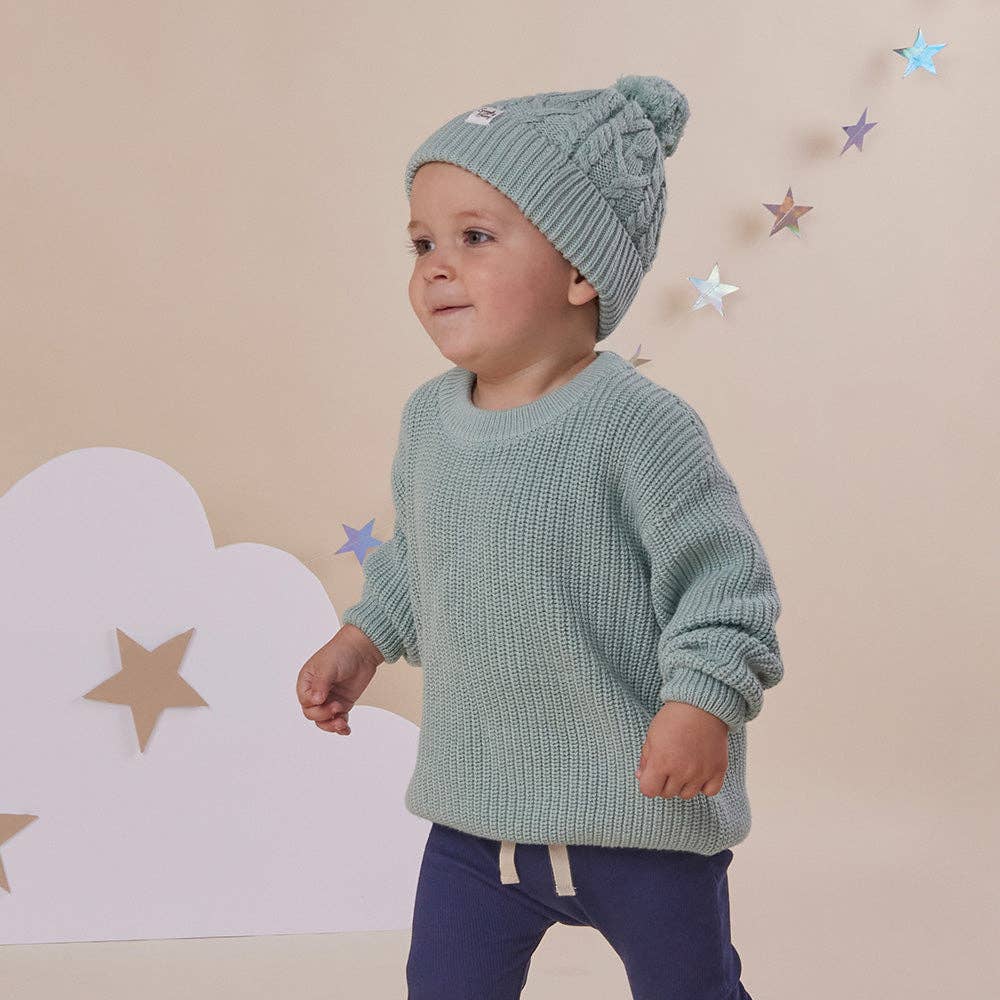 Sage Oversized Cotton Knit Jumper: Size 1-2