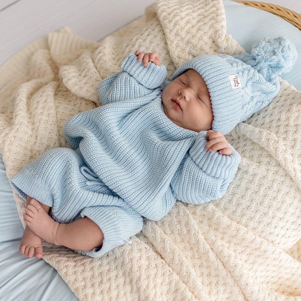 Baby Blue Oversized Cotton Knit Jumper: Size 5-6