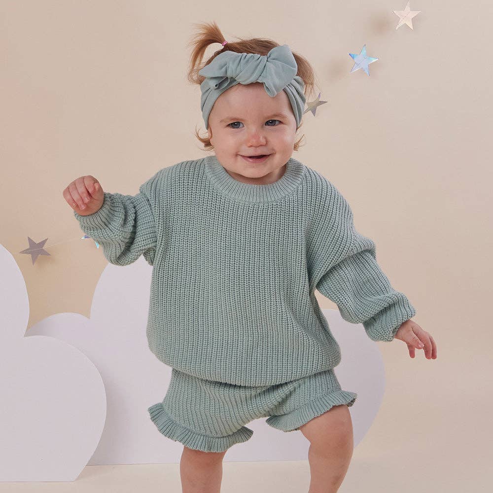 Sage Oversized Cotton Knit Jumper: Size 1-2