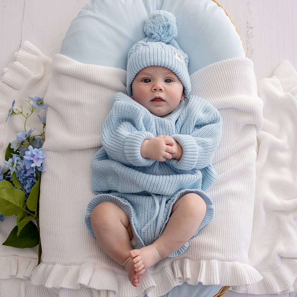 Baby Blue Oversized Cotton Knit Jumper: Size 5-6