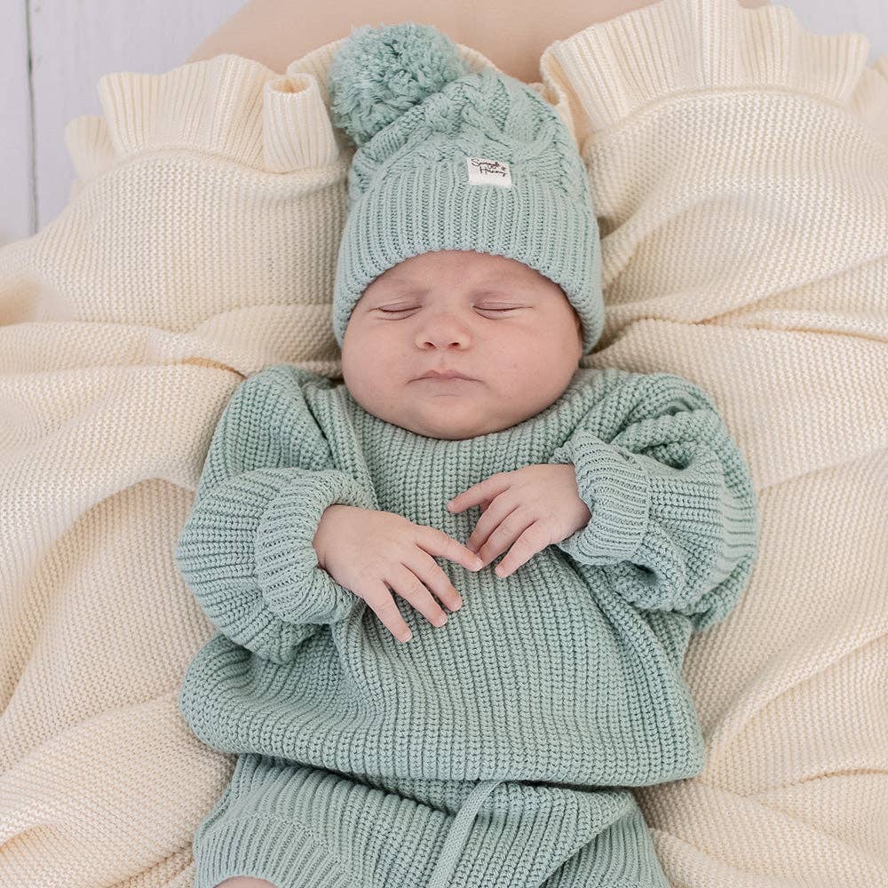 Sage Oversized Cotton Knit Jumper: Size 5-6