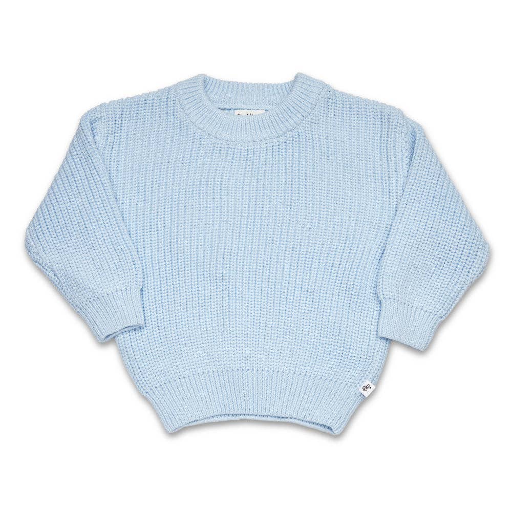 Baby Blue Oversized Cotton Knit Jumper: Size 5-6