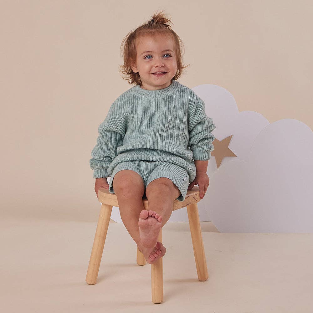 Sage Oversized Cotton Knit Jumper: Size 5-6