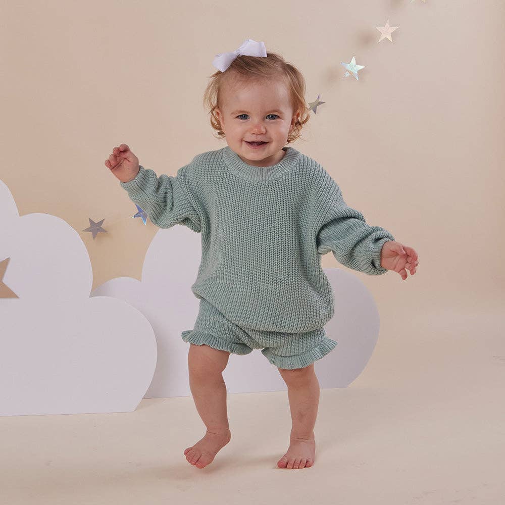 Sage Oversized Cotton Knit Jumper: 6-12 Months (0)