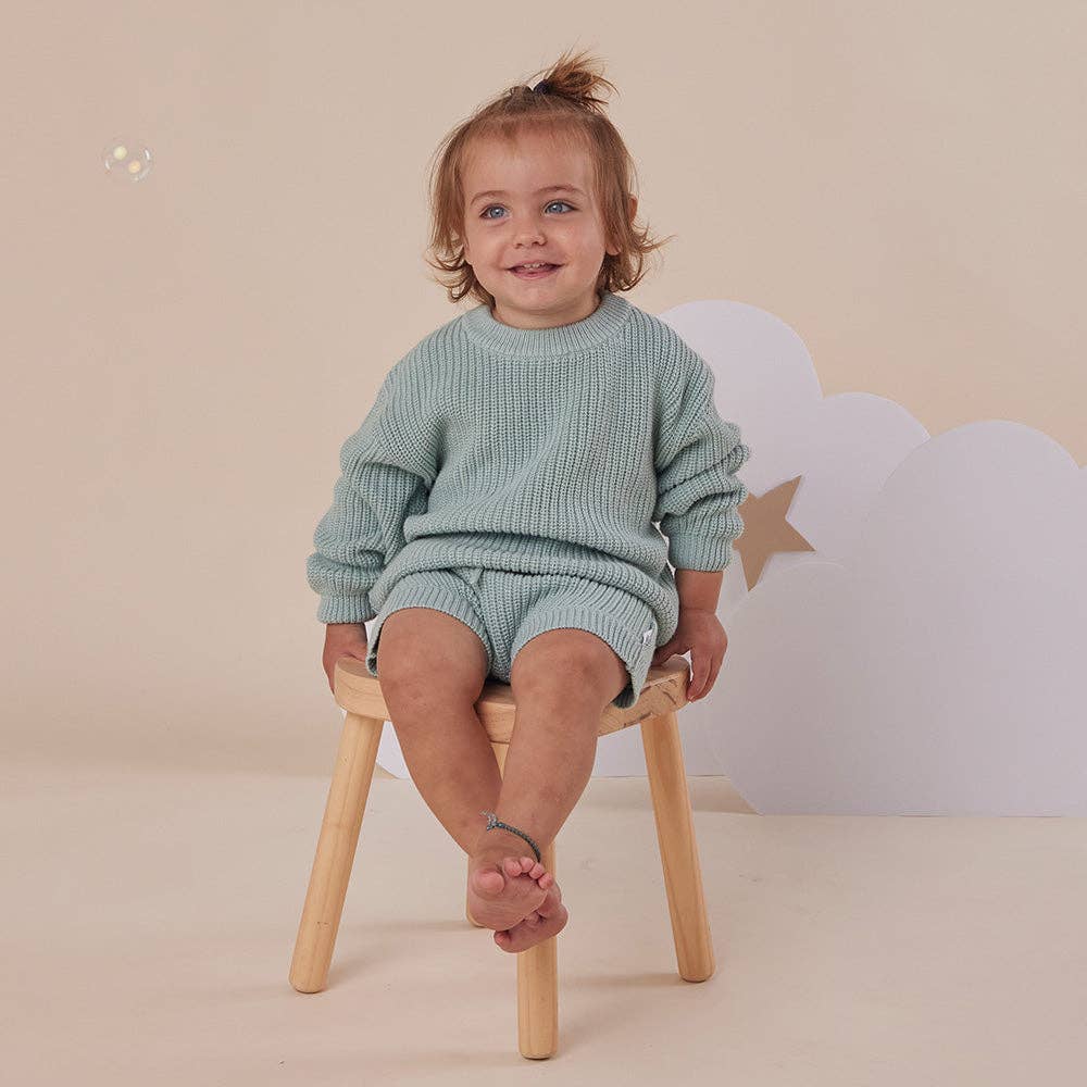 Sage Oversized Cotton Knit Jumper: Size 1-2