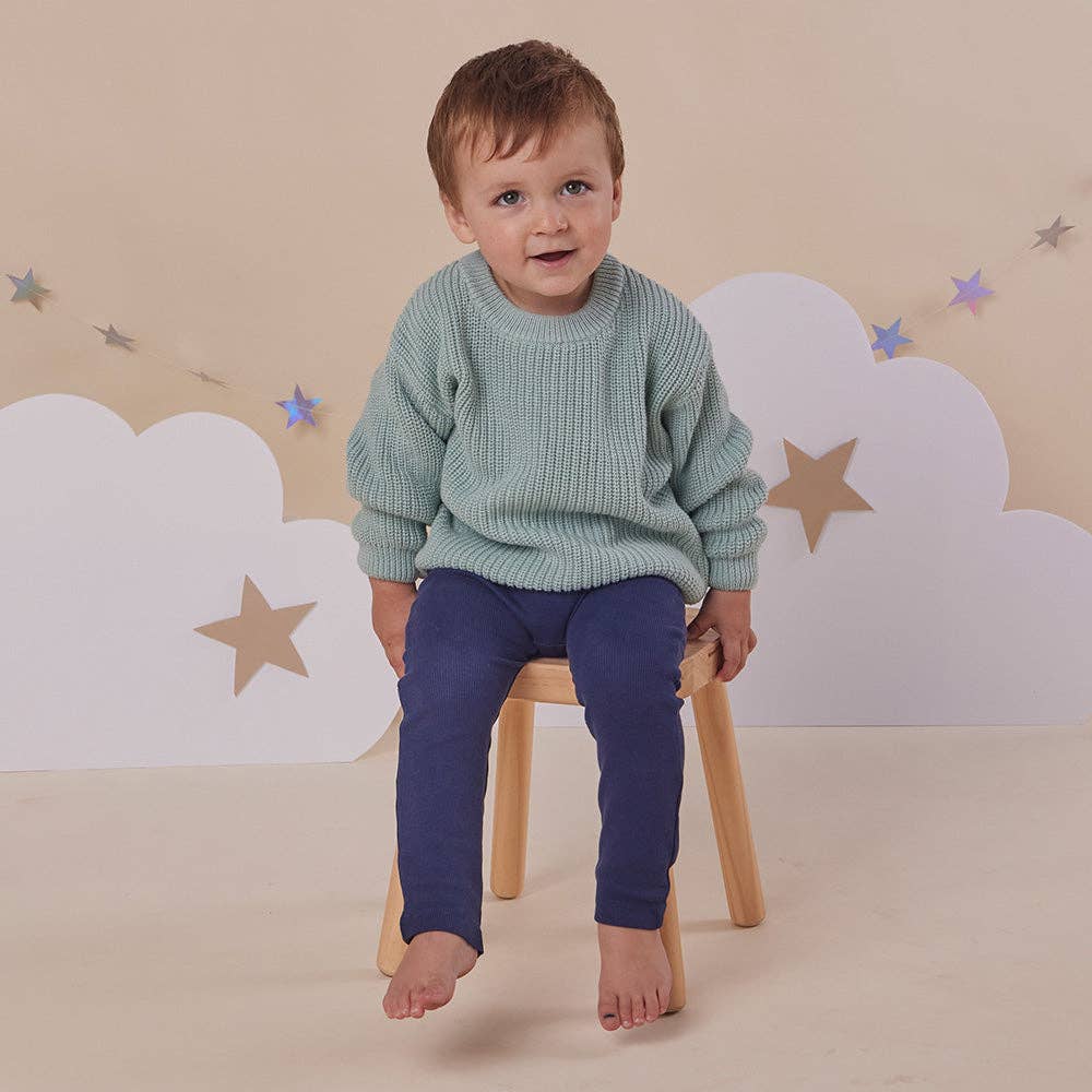 Sage Oversized Cotton Knit Jumper: Size 1-2