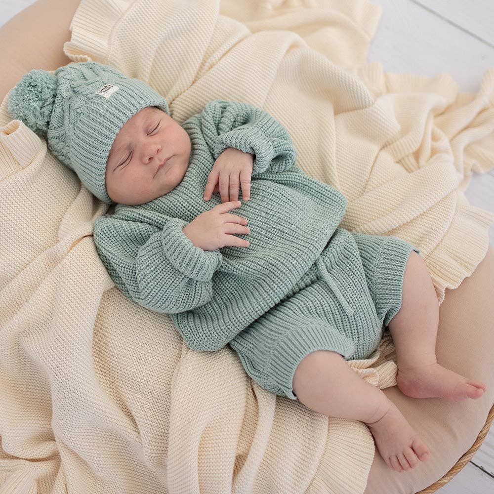 Sage Oversized Cotton Knit Jumper: Size 3-4