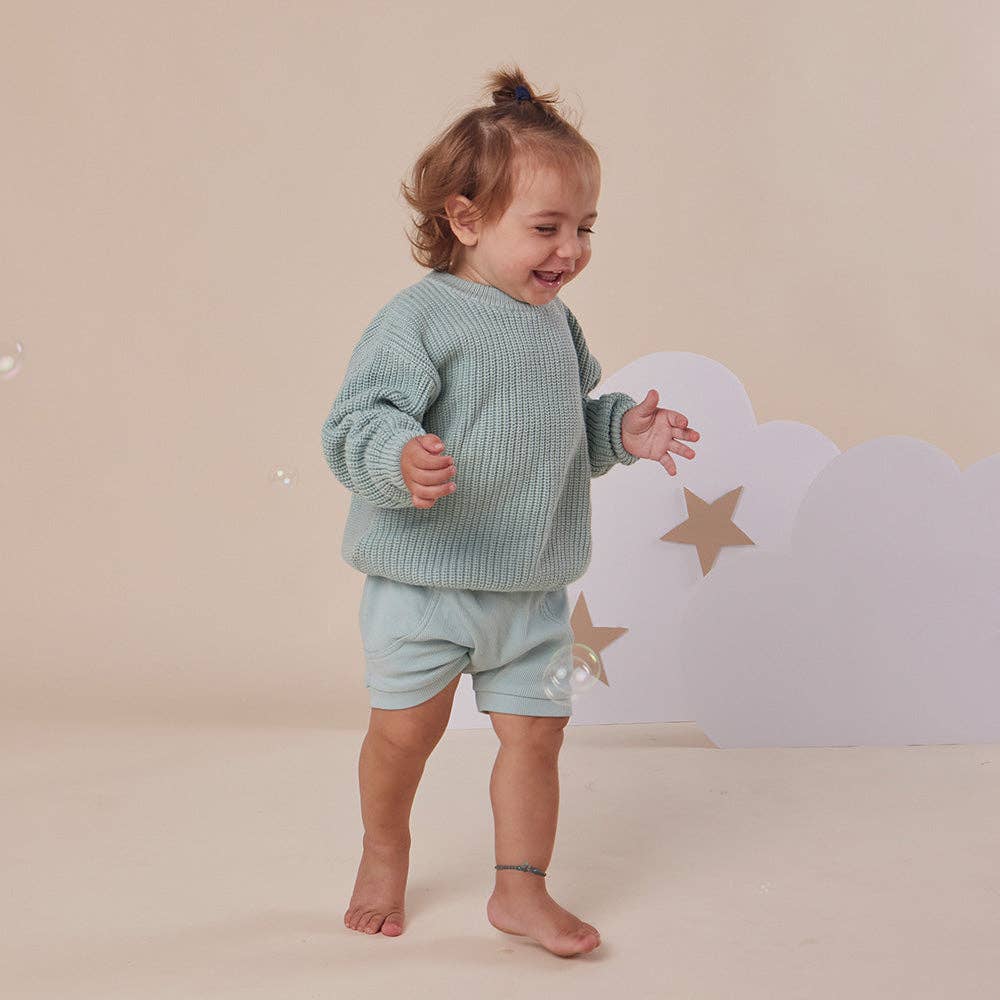 Sage Oversized Cotton Knit Jumper: 6-12 Months (0)