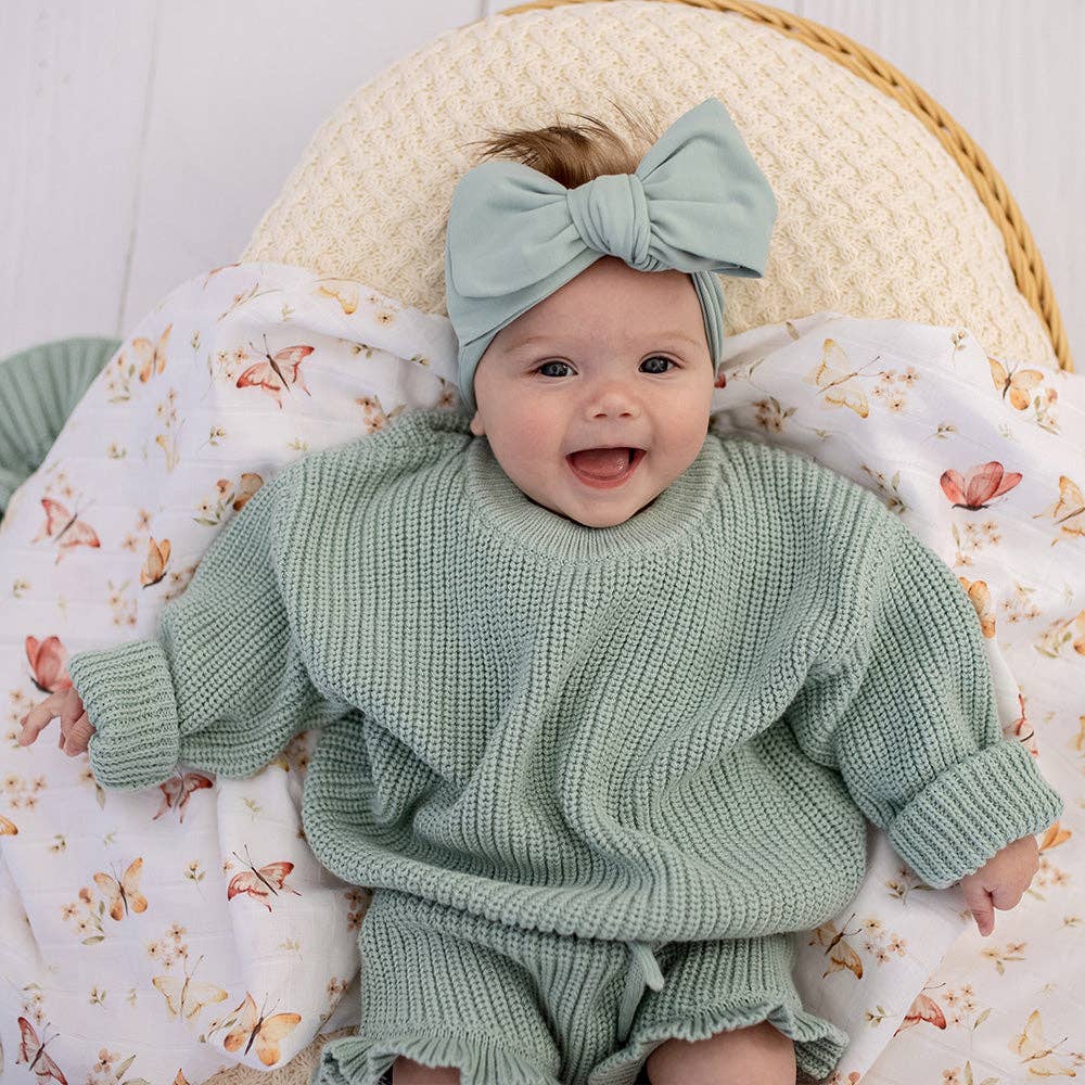 Sage Oversized Cotton Knit Jumper: Size 1-2