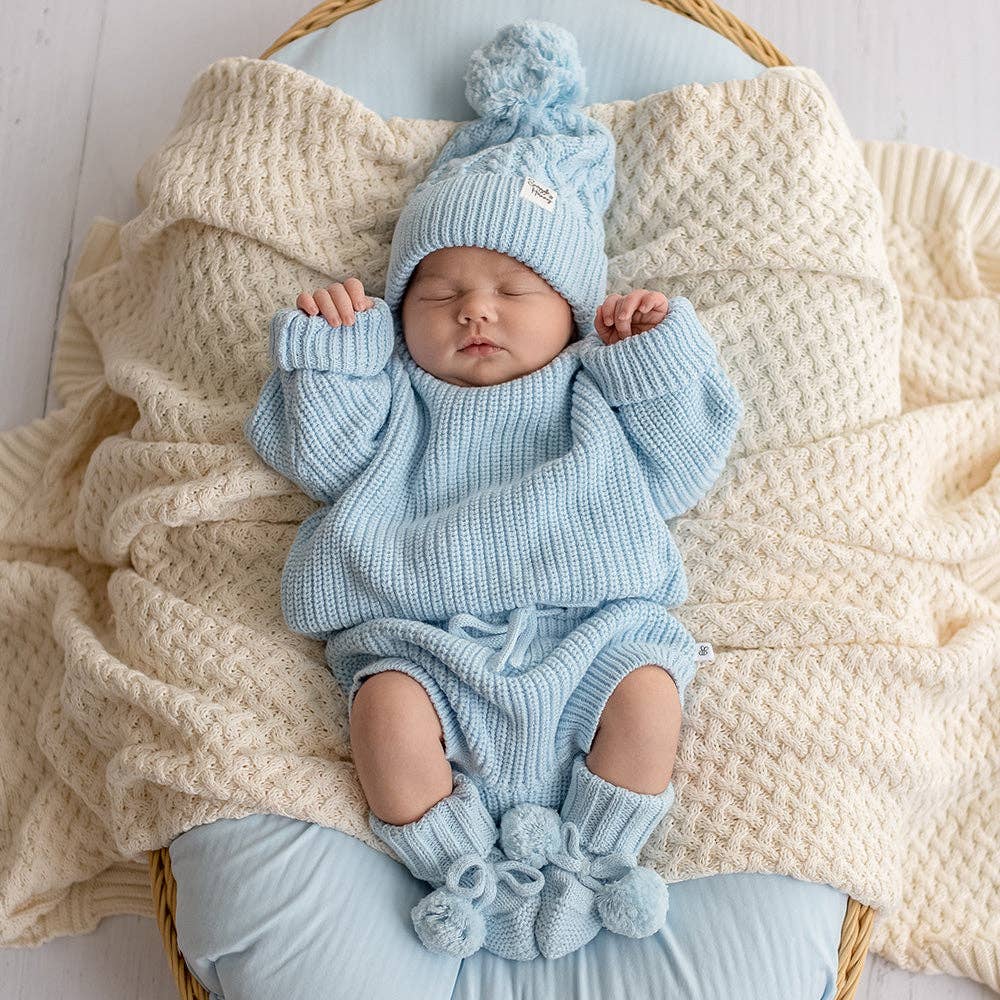 Baby Blue Oversized Cotton Knit Jumper: Size 5-6