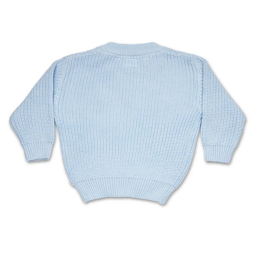 Baby Blue Oversized Cotton Knit Jumper: Size 1-2