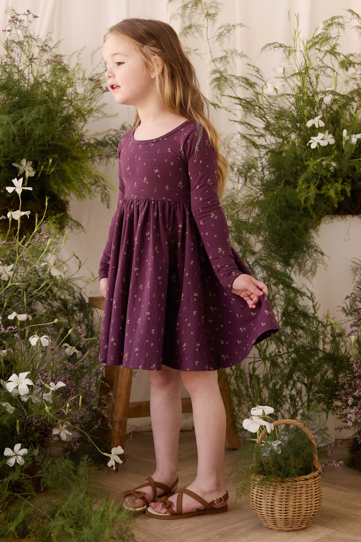 Organic Cotton Tallulah Dress - Dina Fig