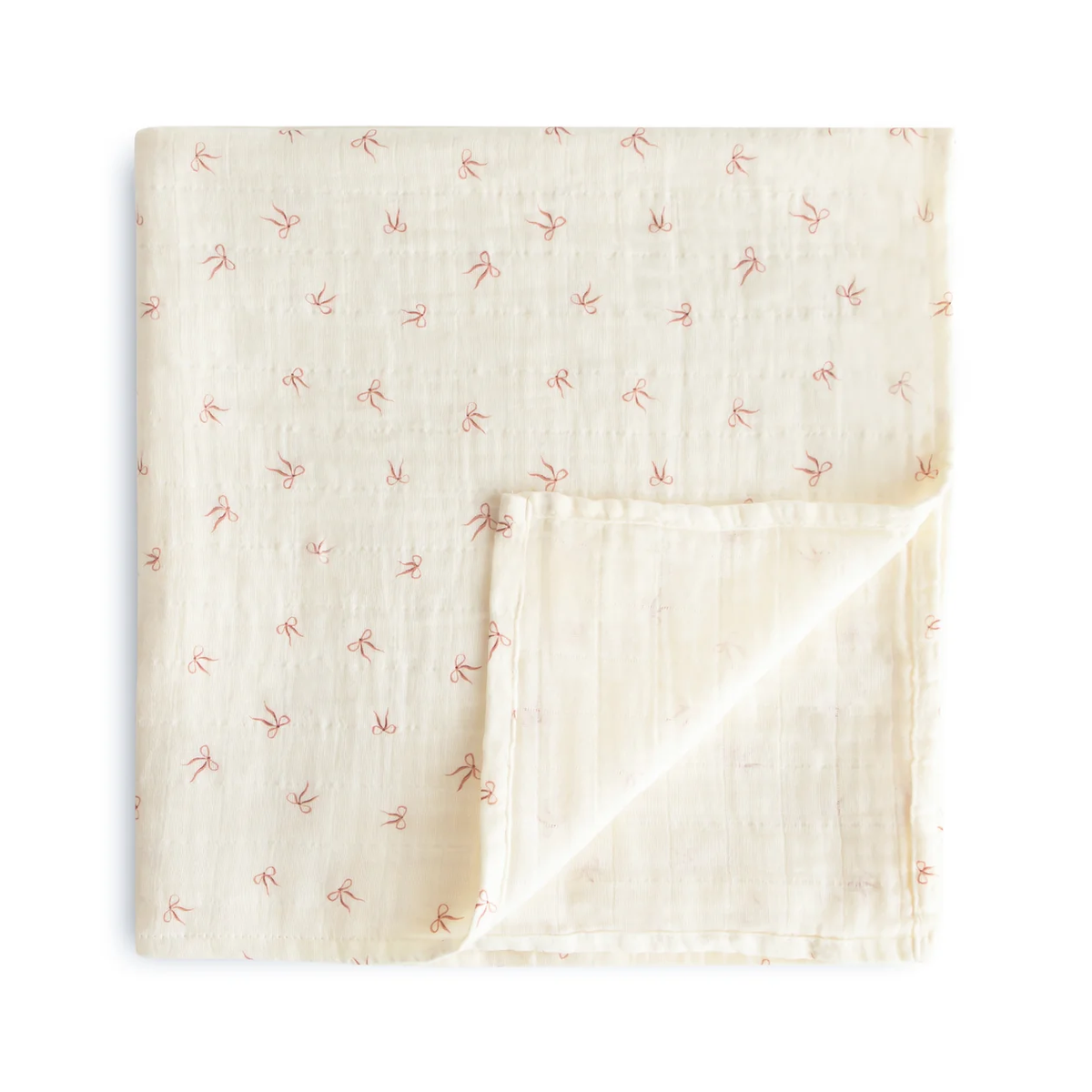 Mushie Organic Cotton Muslin Blanket - Bows