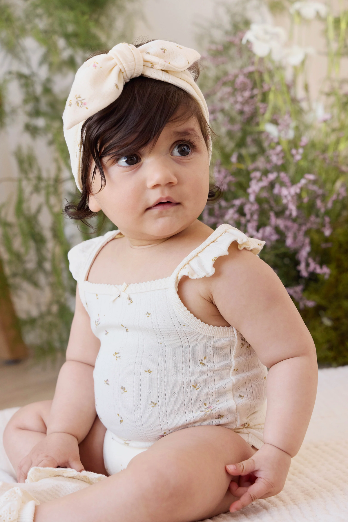 Organic Cotton Pointelle Zoella Bodysuit - Dina Antique