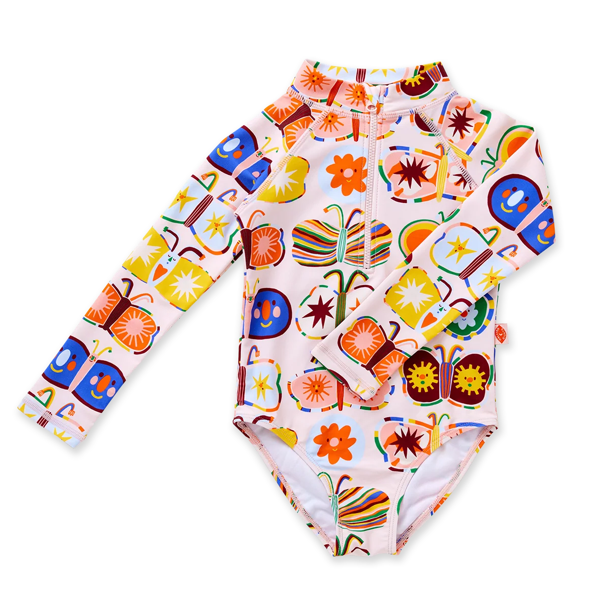 Long Sleeve Zip Bather / Flutterby