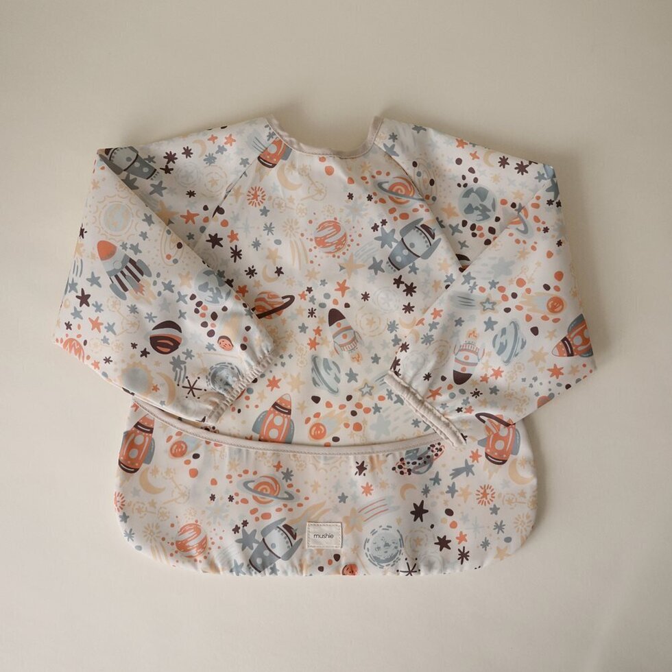 Mushie Long Sleeve Bib - Space