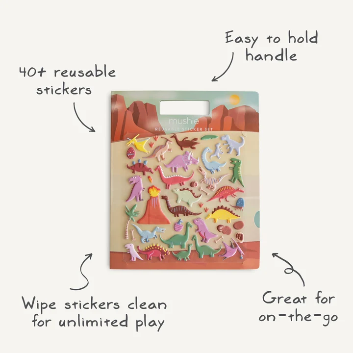 Mushie Reusable Sticker Set - Dinosaurs
