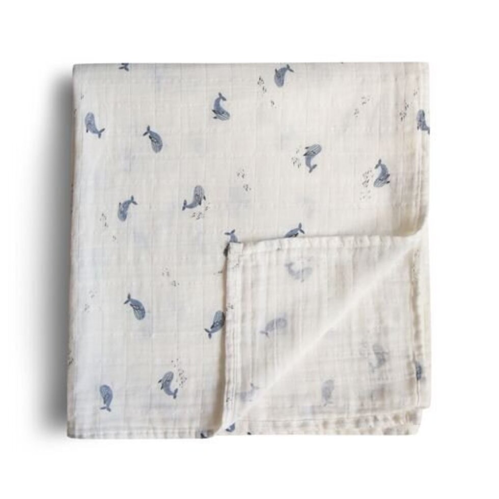 Mushie Swaddle - Whales