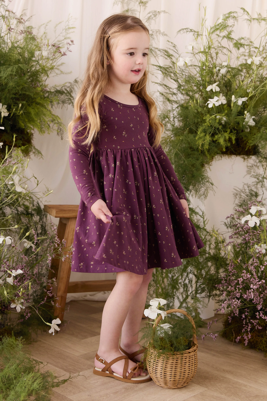Organic Cotton Tallulah Dress - Dina Fig