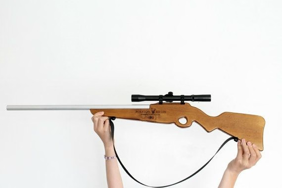 Wooden Toy Rifle with real scope - ROLSTON RIFLE