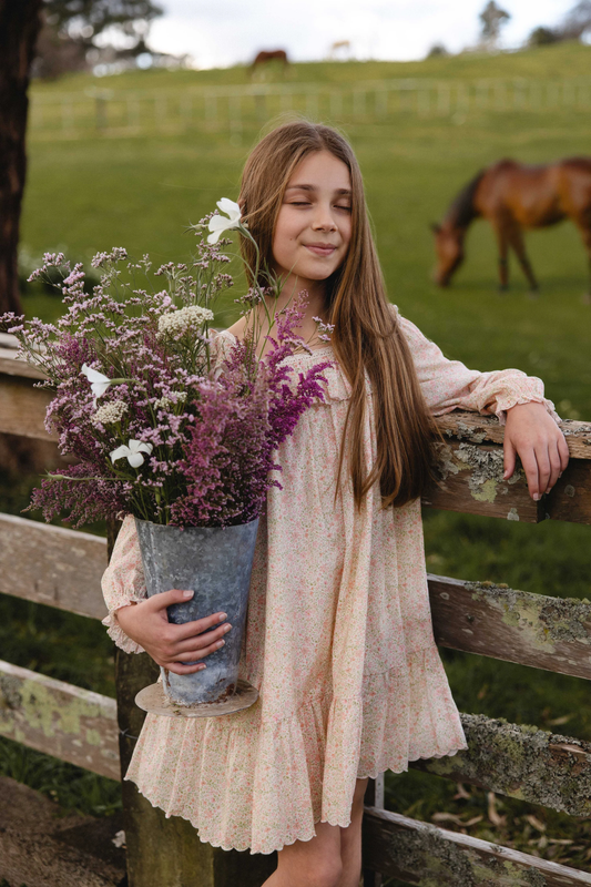 Organic Cotton Misty Dress - Flora Pink