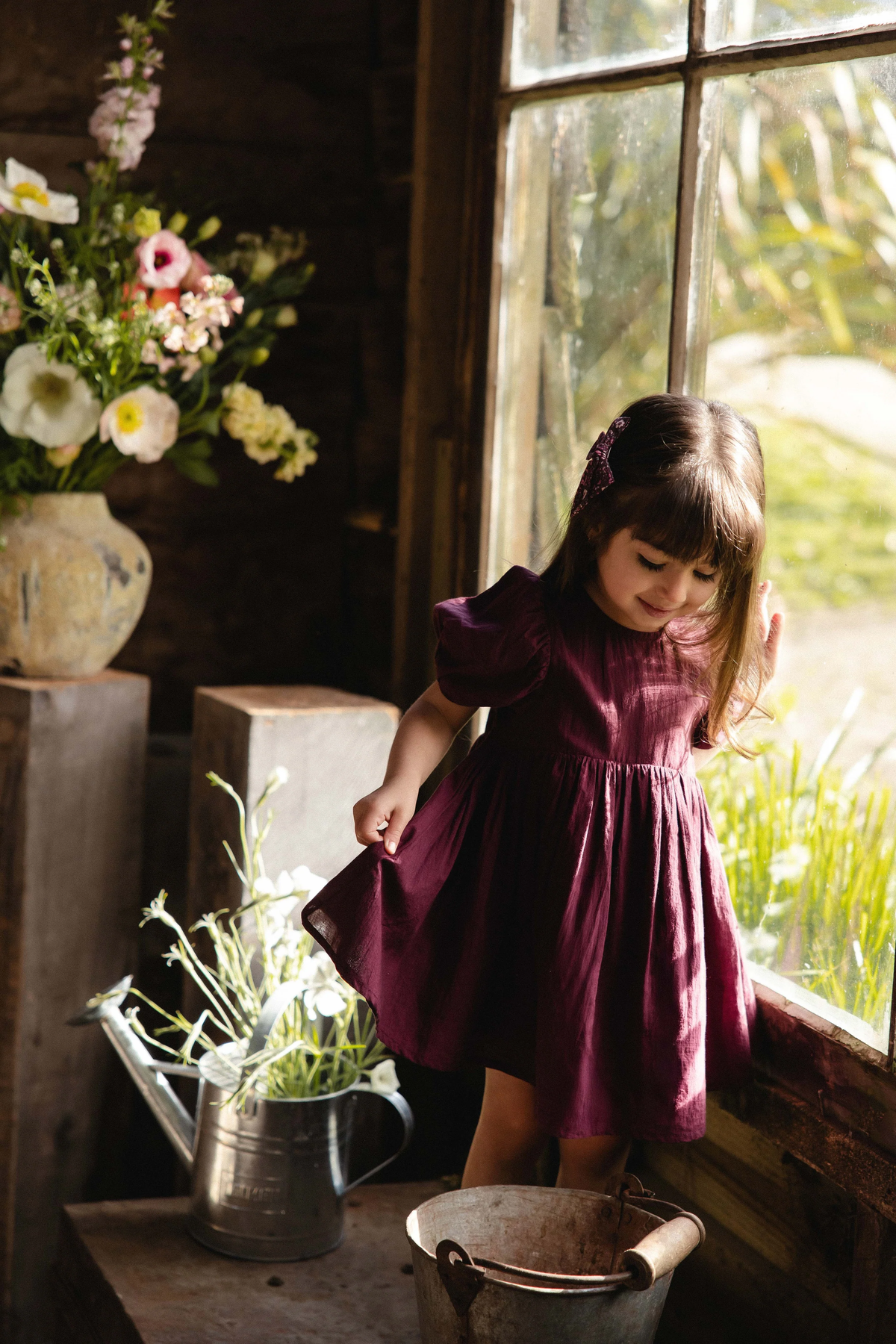 Organic Cotton Frannie Dress - Fig