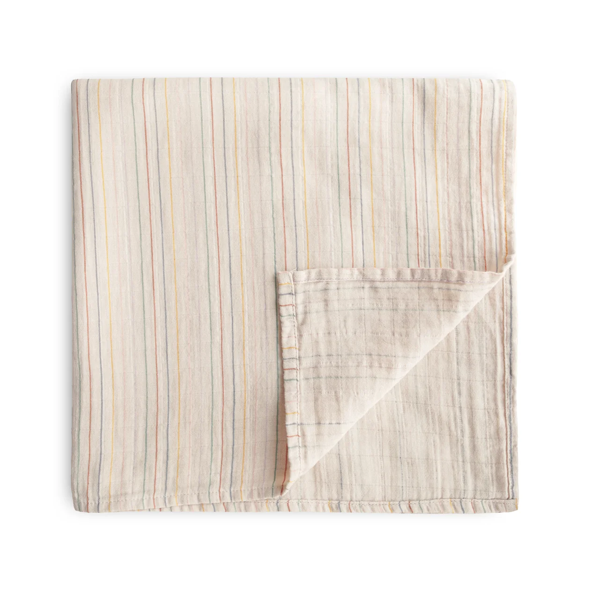 Mushie Organic Cotton Muslin Swaddle Blanket - Retro Stripes