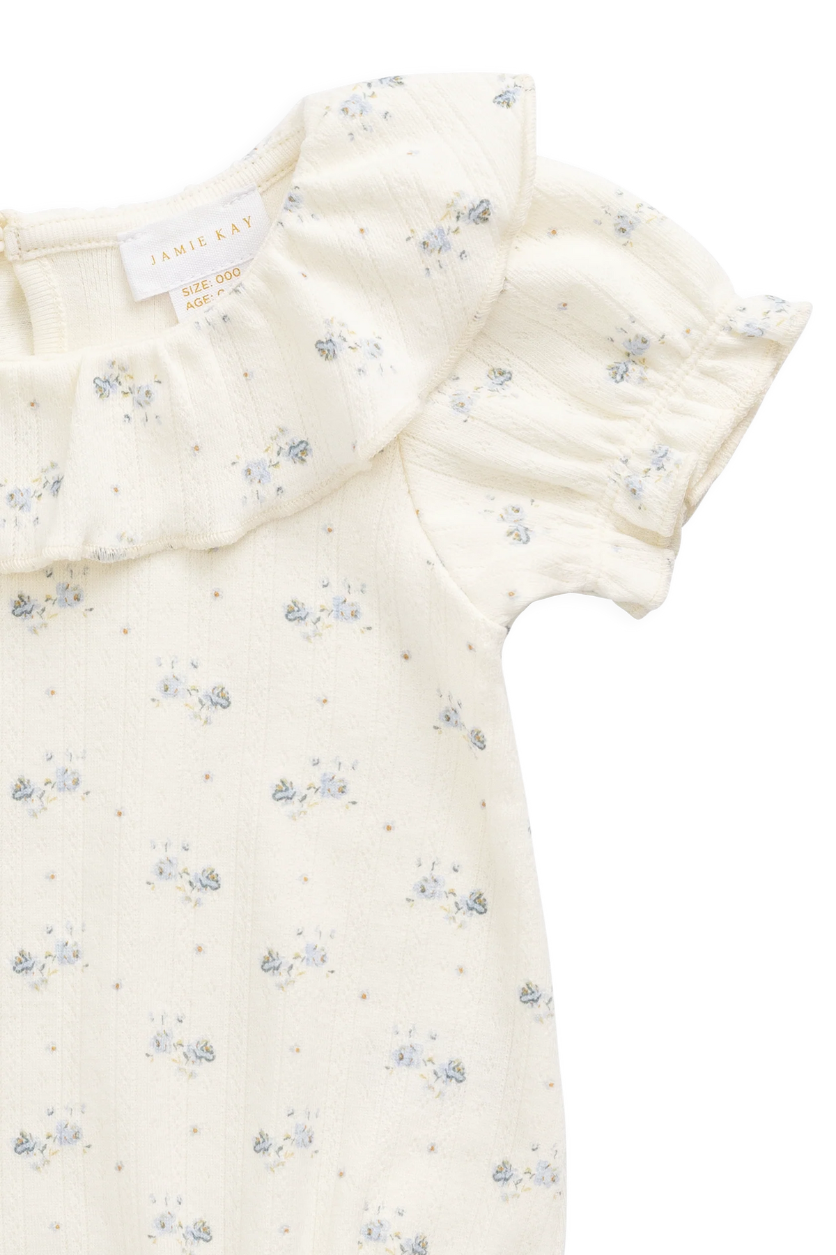 Organic Cotton Pointelle Marlene Bodysuit - Molly Blue