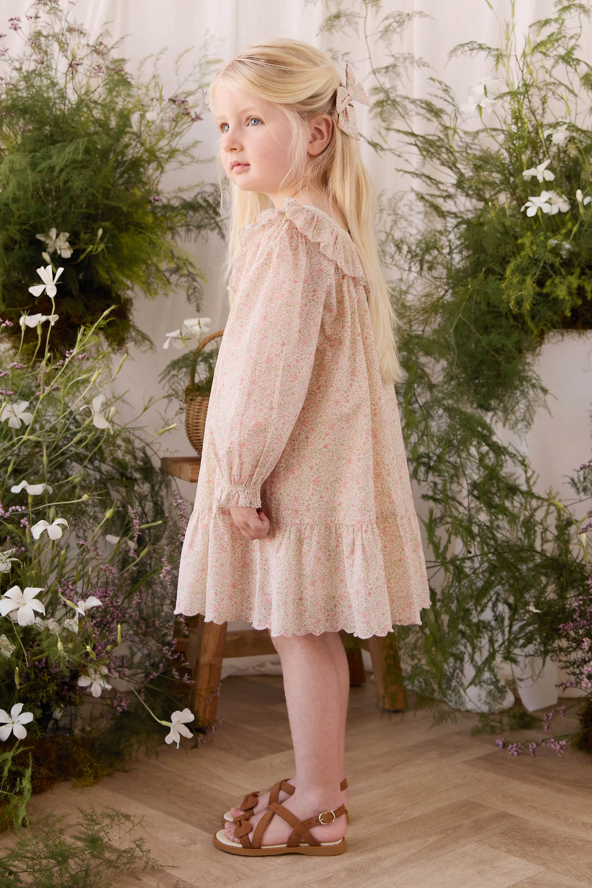 Organic Cotton Misty Dress - Flora Pink