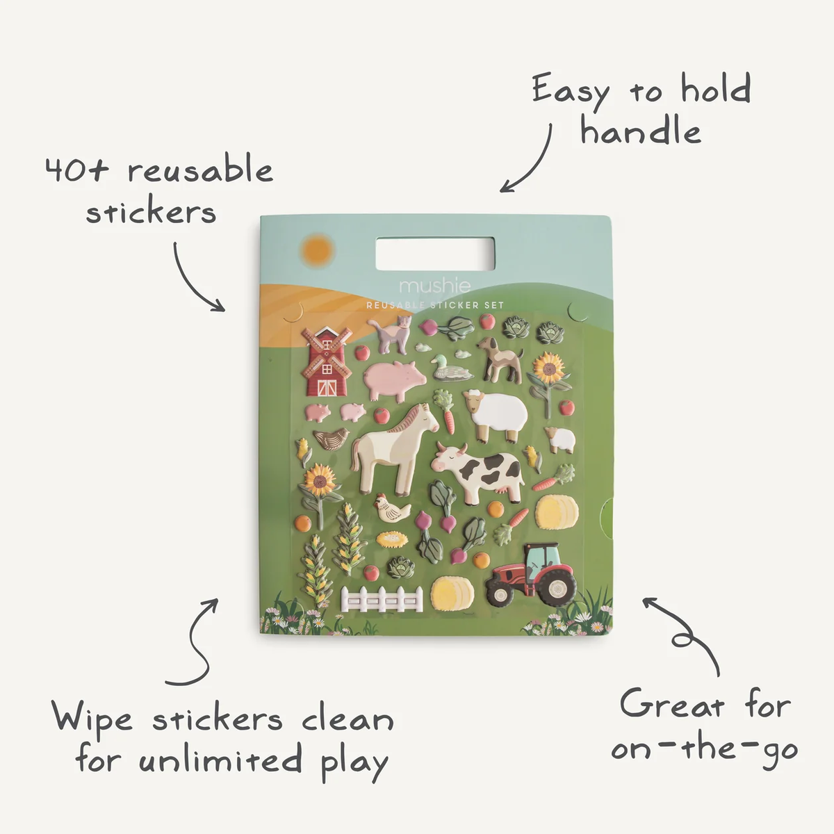 Mushie Reusable Sticker Set - Farm