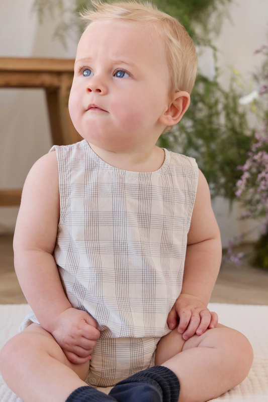 Organic Cotton Bentley Playsuit - Joe Check Natural