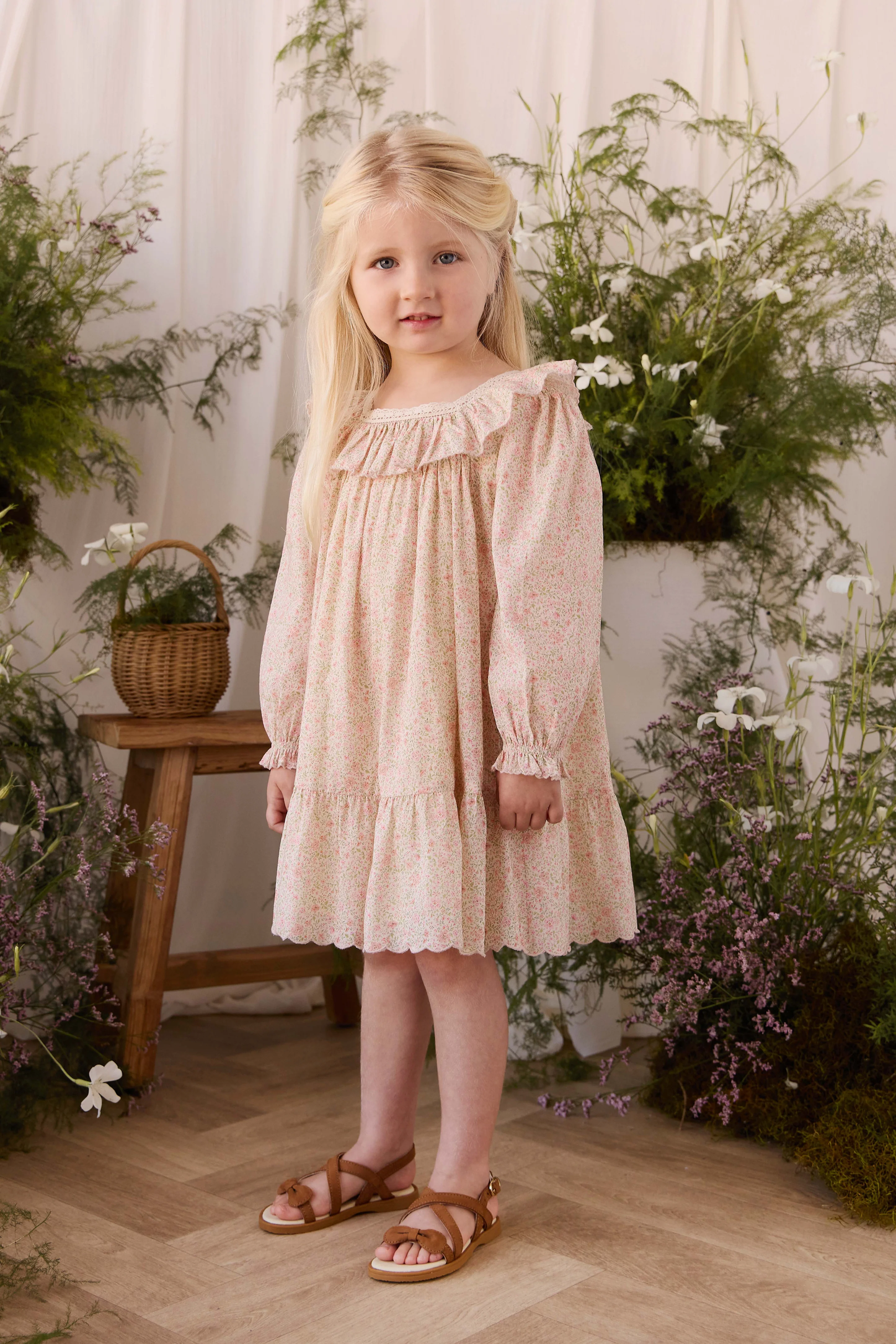 Organic Cotton Misty Dress - Flora Pink