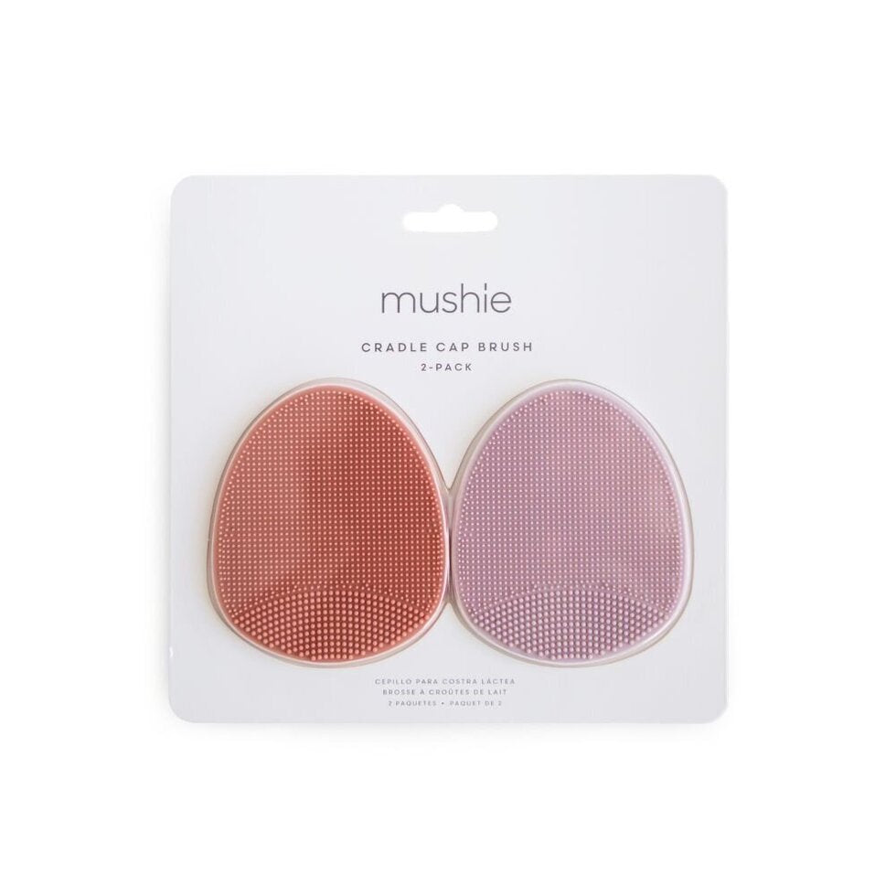 Mushie Cradle Cap Brush - 2 pack Rose / Soft Lilac