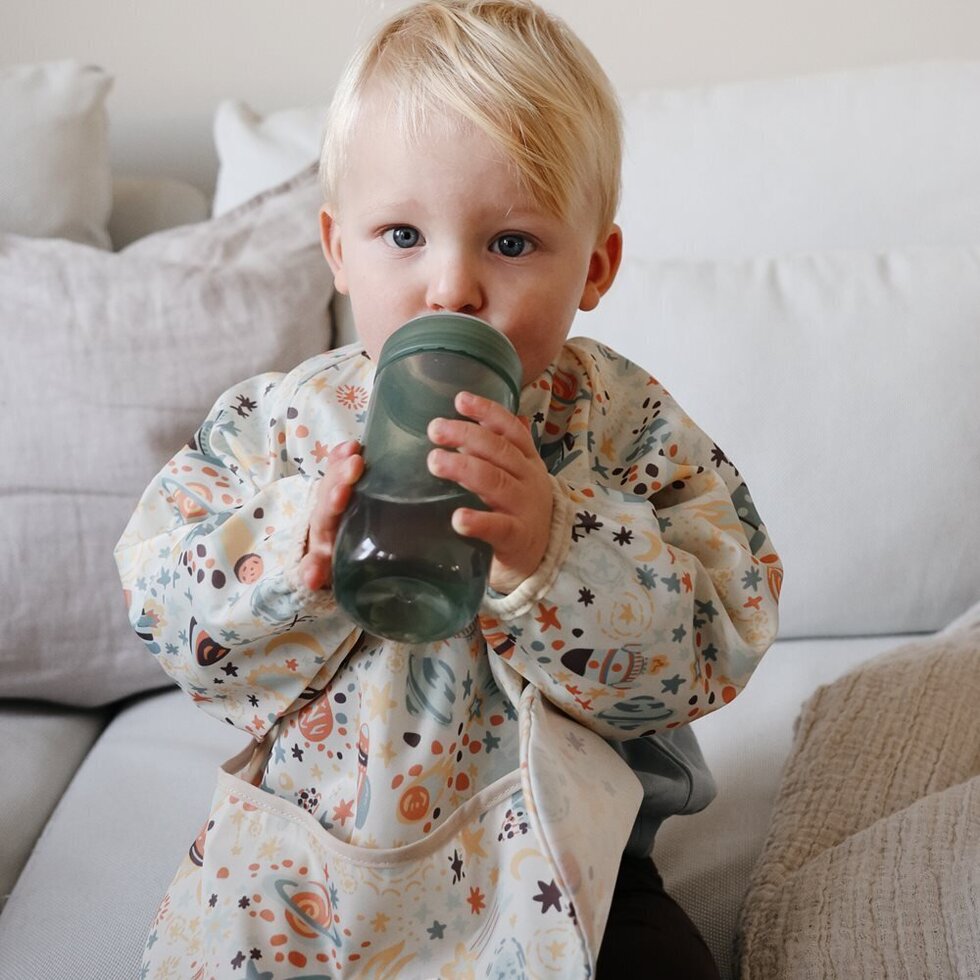 Mushie Long Sleeve Bib - Space