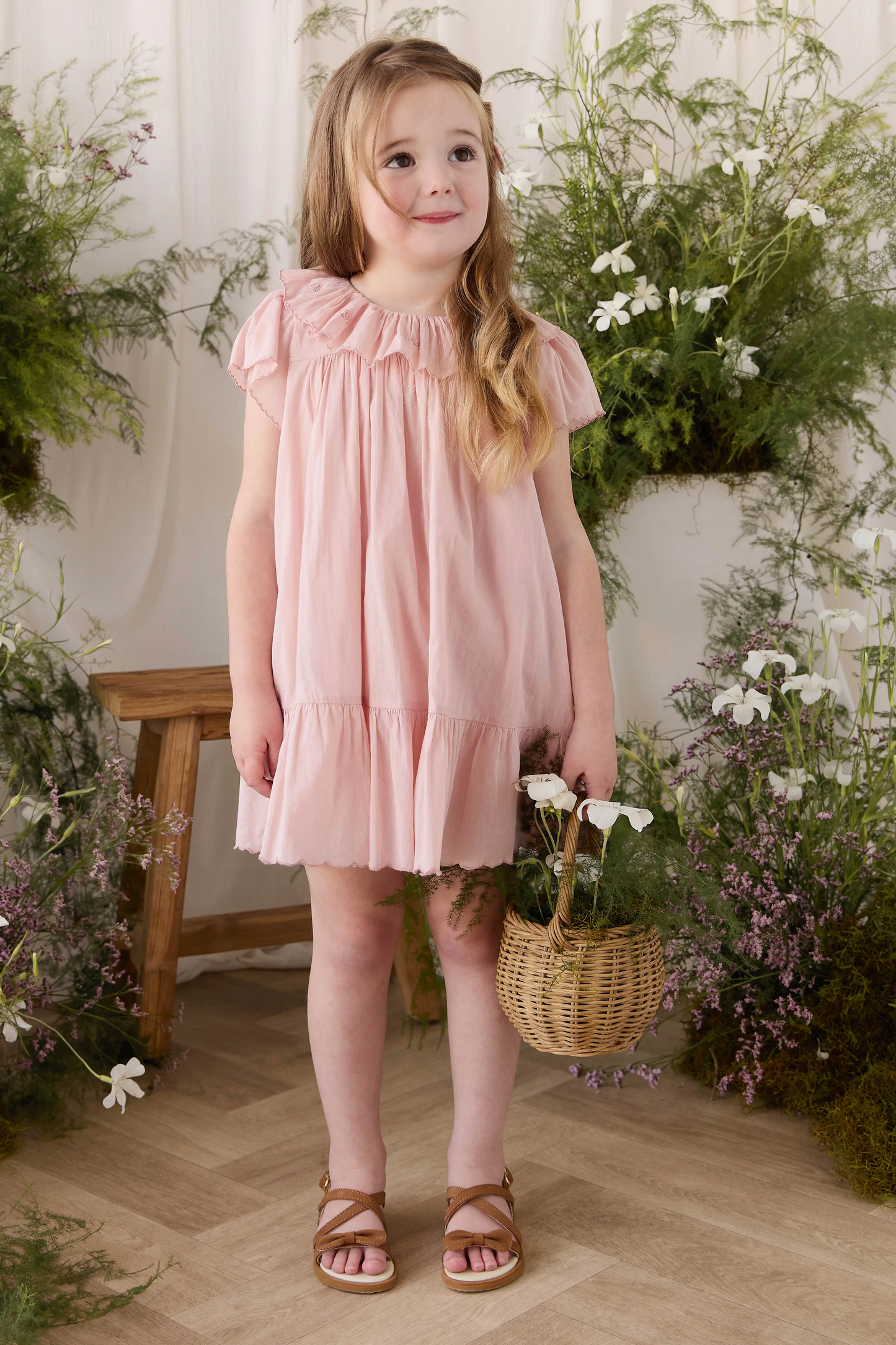 Organic Cotton Calianna Dress - Shell Pink