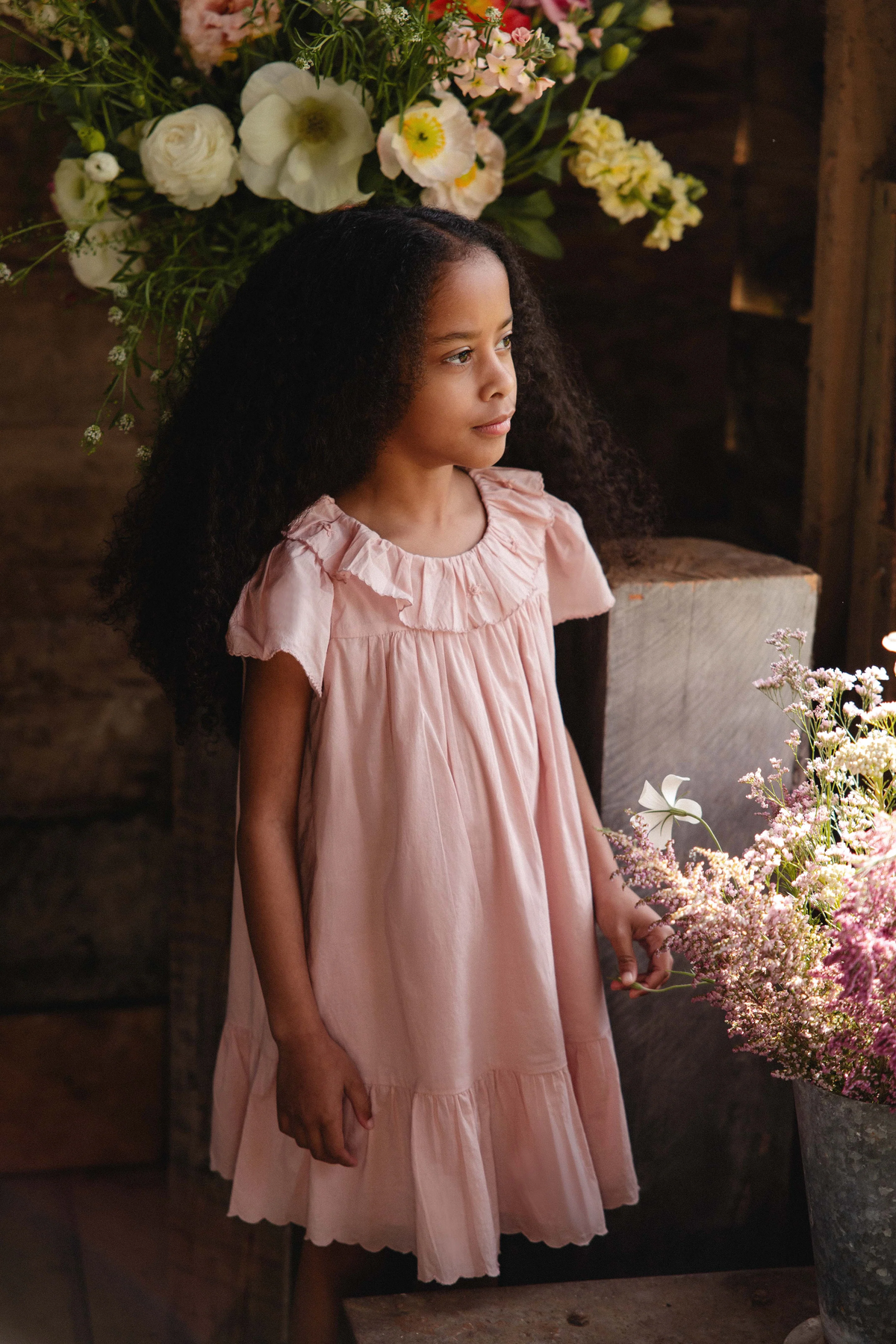 Organic Cotton Calianna Dress - Shell Pink