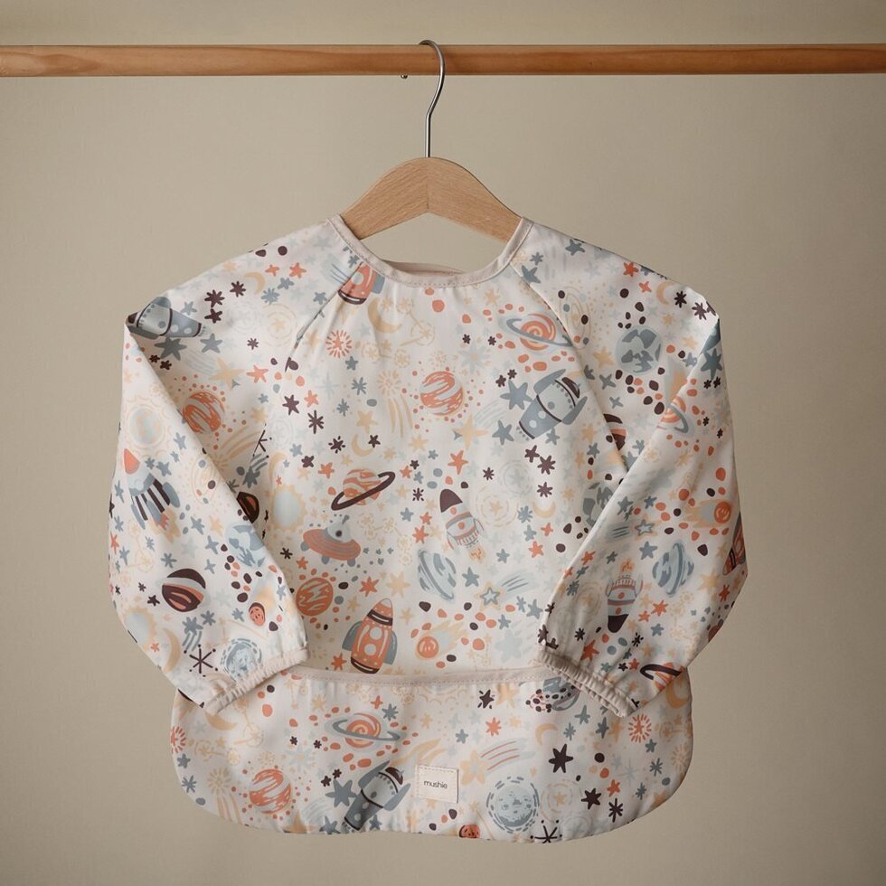 Mushie Long Sleeve Bib - Space